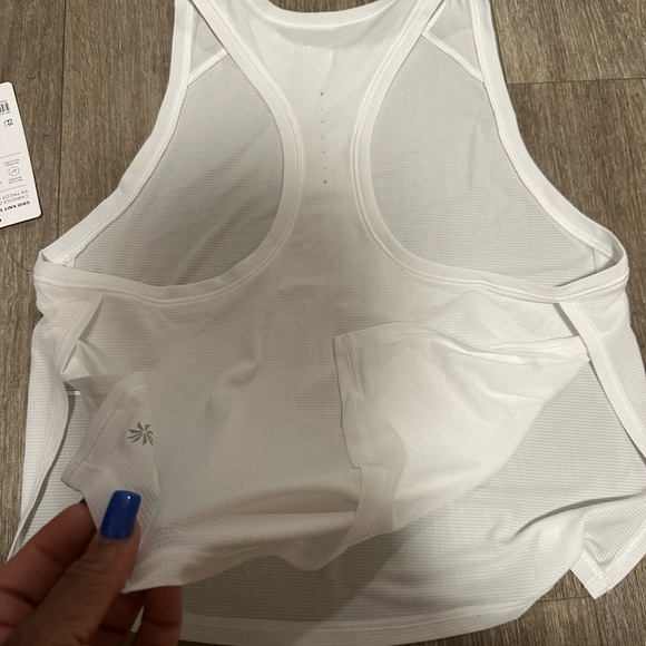 Athleta White Grid-Texture Tank - Picture 5 of 6